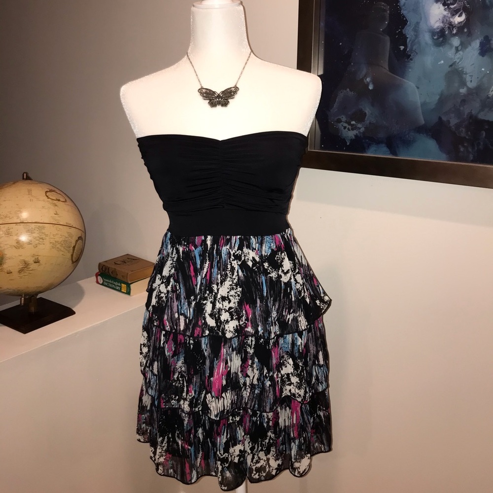 Rue 21 Multi Colored Strapless Cocktail Dress